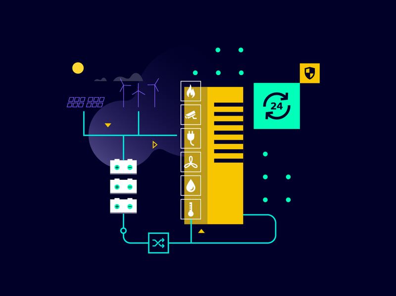 Illustration of strategic outcome for commercial buildings, created for Xcelerator Marketplace