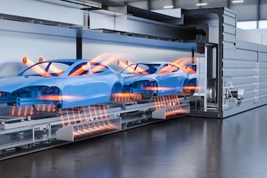 La technologie Qflex de Dürr permet aux constructeurs automobiles de passer du gaz naturel à l’énergie électrique ou à l’énergie hydrogène pour la cuisson de la peinture automobile
