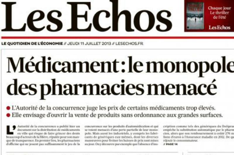 La vente des médicaments en ligne, Amazon, le TGV... la revue de presse ...